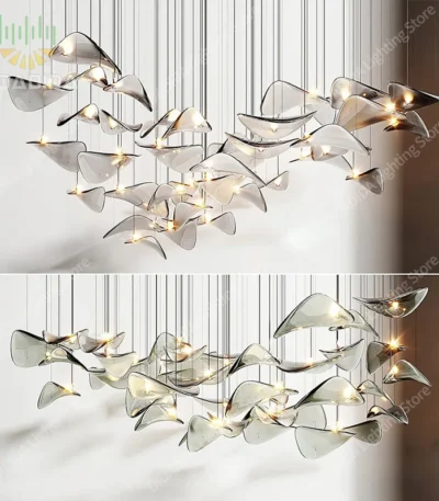 2026 New French Clear Glass Lustre Chandelier, Custom Hardware Pendant Lamp for Duplex Stairwell, Elegant Light for Ceilings