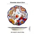 Hand Painted Ceramic Plate Creative Irregular Steak Dish Western Dinnerware Home Decor – angled view