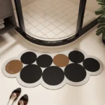 New Arc shaped Super Absorbent Bathroom Mat Non-Slip Diatom Mud Toilet Pad Quick-Drying Floor Mat Bath Mat – close-up detail