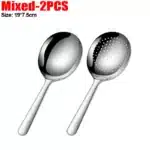 Stainless Steel Serving Spoons Dining Soup Rice Spoon with Drain Hole Heat Insulated Handle Kitchen Utensils Restaurant