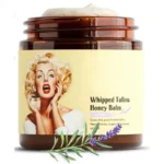 Whipped Beef Tallow and Honey Moisturizer for Skin Face Lips Body Lavender Scent – angled view