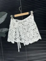 Ele Water-Soluble Lace Apron Skirt Multi-Layered Wear Ladies High Waist A-Line Skirt Slimming Butt Covering Design