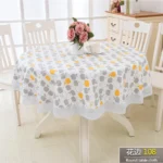 PVC Hotel Waterproof and Oil Proof Large Round Tablecloth Hotel Plastic Round Table Cloth Wash Free and Scald Proof Table