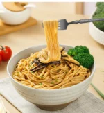 Goldoma stainless steel cutlery set with hammer pattern handles on a wooden table
