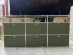 Sideboard Storage Cabinets Modular Combination Metal Frame for Living Room Office Drawers Customizable Large Storage Olive Green - Image 42