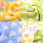 1Pcs 25x25cm Love Heart Cotton Children Kids Bathroom Small Square Face Towel Water Absorbent Soft Cloth - Image 15