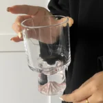 Pink Mountain Glass Cup Creative High Foot Drink Cup Coffee Cup Sweet Cone Cup Wine Cup Elegant Sensation Unique Small Batch