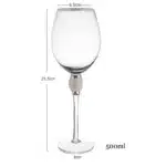 4/2Pcs Creative Silver Rimmed Wine Glasses Set Diamond Glass Cup Cocktail Glass Champagne Cup Bar Party Long Stem Wedding