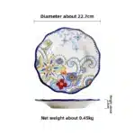 Hand Painted Ceramic Plate Creative Irregular Steak Dish Western Dinnerware Home Decor – top view