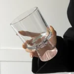 Pink Mountain Glass Cup Creative High Foot Drink Cup Coffee Cup Sweet Cone Cup Wine Cup Elegant Sensation Unique Small Batch