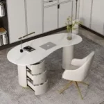 custom.Modern Fashionable Curved Artificial Stone Office Desk Made in China Convertible Wooden Feature – styled in a modern