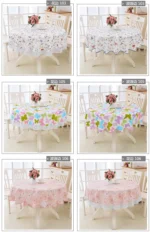 PVC Hotel Waterproof and Oil Proof Large Round Tablecloth Hotel Plastic Round Table Cloth Wash Free and Scald Proof Table