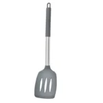 Goldoma silicone spatula set with two heat-resistant spatulas on a nonstick pan