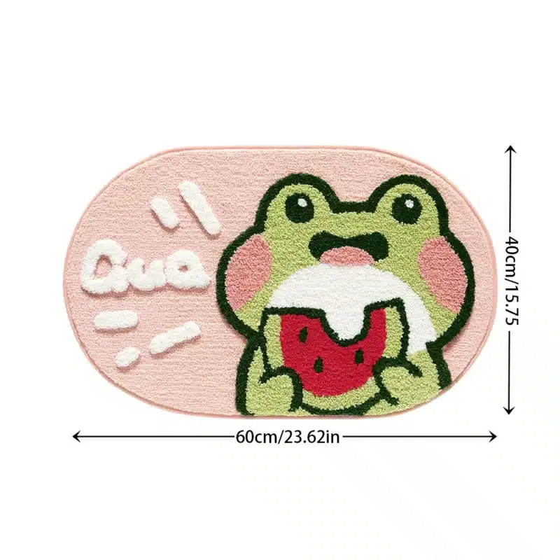 40*60cm Bath Mat Cute Pink Cartoon Frog Bathroom Carpet Bathtub Entrance Waterproof Slip-resistant Foot Mats Toilet Shower