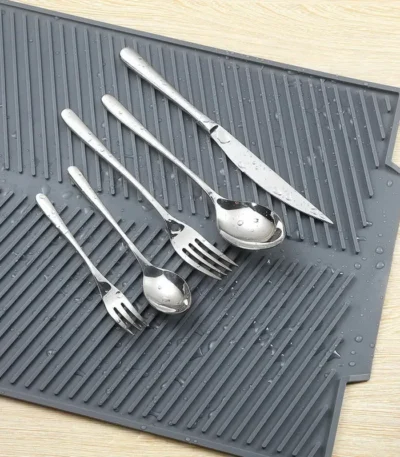 1pc Silicone Dish Drying Mat Pots Dish Drain Mat For Kitchen Tableware Non-slip Mats Anti-scald Coaster Kitchen Utensils