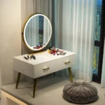 Goldoma modern Morocco dressing table with jewelry storage - minimalist makeup shelf and ornament organizer for bedroom