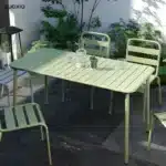 Outdoor Metal Dining Table – Simple Waterproof Table for Patio & Garden – close-up detail