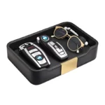 PU Leather Desk Organizer Tray for Key Wallet Electronics Storage box Office Desk Storage Organizer Watch Glasses Display