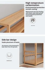 Wood 3 Layers Bookshelf Desk Organizer Student Book Holder Home Sundries Storage Shelve Kitchen Seasoning Rack Desk