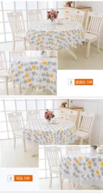 PVC Hotel Waterproof and Oil Proof Large Round Tablecloth Hotel Plastic Round Table Cloth Wash Free and Scald Proof Table