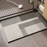 Bathroom Carpet Non-slip Strong Absorbent Floor Mats Home Decor Beige Stripes Bath Mat Toilet Entrance Area Rug Alfombra De