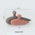 Nordic Morandi  Art Couple Statue Decoration Hom Ceramic Matte Couples Model Office Desk Decor Figurines for Living Room Gift - Image 7
