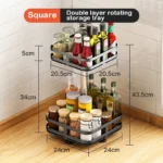 Rotatable Kitchen Storage Rack kitchen Accessories Spice Storage Rack Clean Storage 360 Degrees Rotatable Organizer
