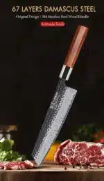 TURWHO 8.2" Japanese Kiritsuke Knife Damascus Steel Hand Forged VG10 Chef Knife Kitchen Sharp Professional Cleaver Cooking