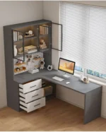 L Shaped Bookcase Integrated Computer Desk Corner Student Bedroom Home Simple Office Writing Desktop E-sports Computer Table