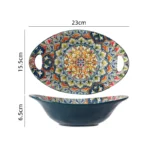 Retro Ceramic Dinner Plates Set Bohemia Style Food Plate Household Tableware Set Breakfast Plates Salad Soup Bowls Dinnerware - Image 12