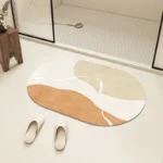 Bathroom Carpet Non-slip Strong Absorbent Floor Mats Home Decor Beige Stripes Bath Mat Toilet Entrance Area Rug Alfombra De