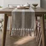 Table Runner Nordic Jacquard Geometric Table Flag Tassel Fashion Tea Flag Dining Flag Long Polyester Cotton Tablecloth – top