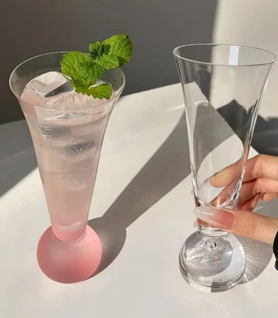 Creative Crystal Glass Glasses Cocktail Goblet Glass Cup Colorful Ball Champagne Glass Cold Drink Cup Juice Cup Beverage Cup