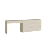 White modern dresser with 6 drawers – minimalist solid wood bedroom storage furniture
