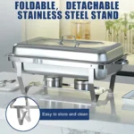 Chafing Dish Buffet Set 8QT Electric Stainless Steel 2/4/6Pack Full Size Pans Food Warmer Chafing Fuel Holder for Party Catering - Image 5