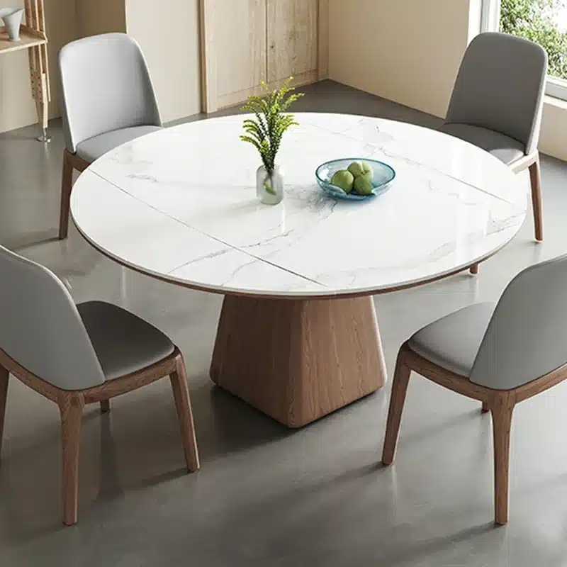 Slate Extendable Round Dining Table