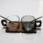 200ml Fresh Ground Latte Glass Coffee Mug With Wooden Tray Spoon Heat-resistant Breakfast Milk Tea Mug American Coffee Cup
