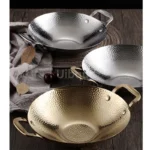 Double Ear Bar Cauldron Commercial round bottom pot Small Hot Pots Thickened creative stainless steel dry pot Pot cub Golden - Image 22