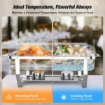2/4/6 Pack 8QTChafing Dish Buffet Set Stainless Steel Food Warmer Kit with Lids Holders for Restaurant Catering Parties Weddings - Image 5