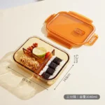 Rectangular Glass Crisper Lunch Box Microwave Lunch Box Heat-resistant Sealed Lunch Box Kitchen Utensils Household Tableware - Image 11