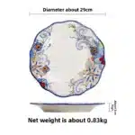 Hand Painted Ceramic Plate Creative Irregular Steak Dish Western Dinnerware Home Decor – base detail