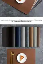 Luxury Placemat Leather Waterproof Double Layer Cowhide Western Food Mat Hotel Insulation Mat Placemats for Dinning Table