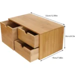 Desktop Drawers, Bamboo Desk Organizer Drawer, Tabletop Storage Organization Box, Recess Handles, Flat Top for Office Home