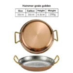 304 stainless steel Spanish seafood rice pot Commercial crayfish plate Flat bottom stewed rice pot Double ear frying pan