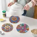 Diamond Painting Placemats Pattern Round Diamond Painting Table Mats Rhinestone Anti-slip Placemat for Home Decor – styled