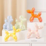 Vilead Ceramic Plating Balloon Dog Orange Figurines Animal Statue Handmade Sculpture Gold Sliver Modern Living Room Desk