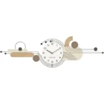Silent wall clock with transparent glass lens reflecting soft light in a bright kitchen setting.