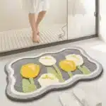 Bathroom Non-slip Mat 3-piece Set Modern Minimalist Flower Absorbent Floor Mat Thickened Bathroom Door Mat High Quality Bath