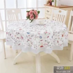PVC Hotel Waterproof and Oil Proof Large Round Tablecloth Hotel Plastic Round Table Cloth Wash Free and Scald Proof Table
