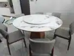 Slate Extendable Round Dining Table – side view